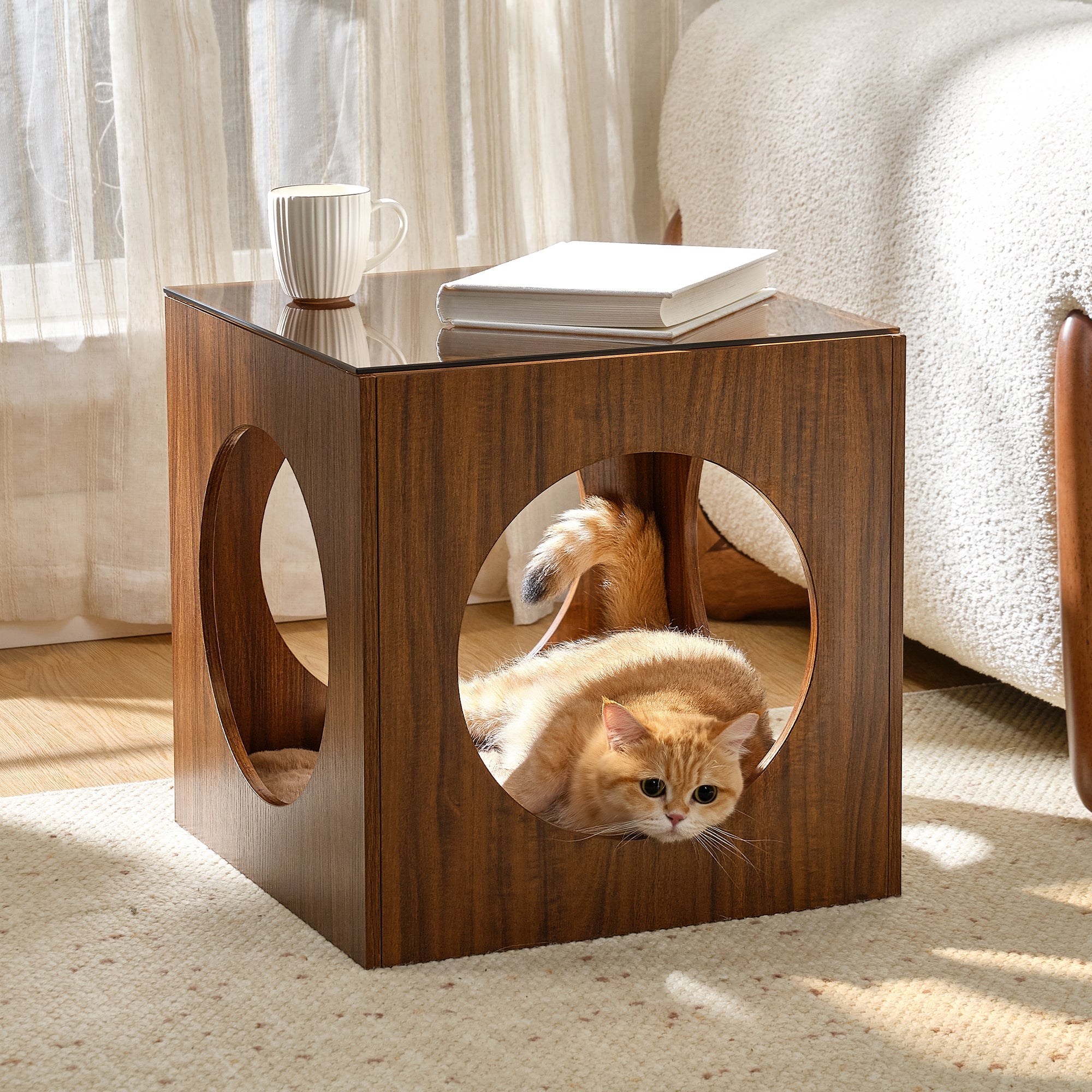 Peek-a-Boo Cat Bed and Side Table