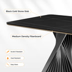 Oasis, 105.5" Dining Table with Sintered Stone, Black