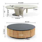 36" Round and Special-Shaped Coffee Table with Side Table Set