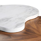 63" Cloud Shape Solid Wood Coffee Table Set