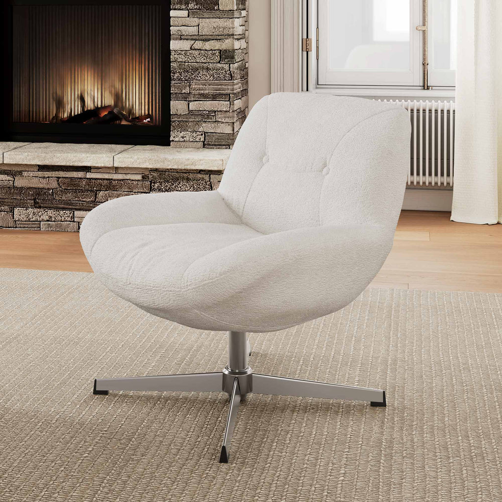 Henry, Chenille Swivel Lounge Chair