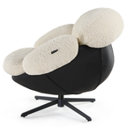 Cara, Modern Comfy Swivel Lounge Chair, White