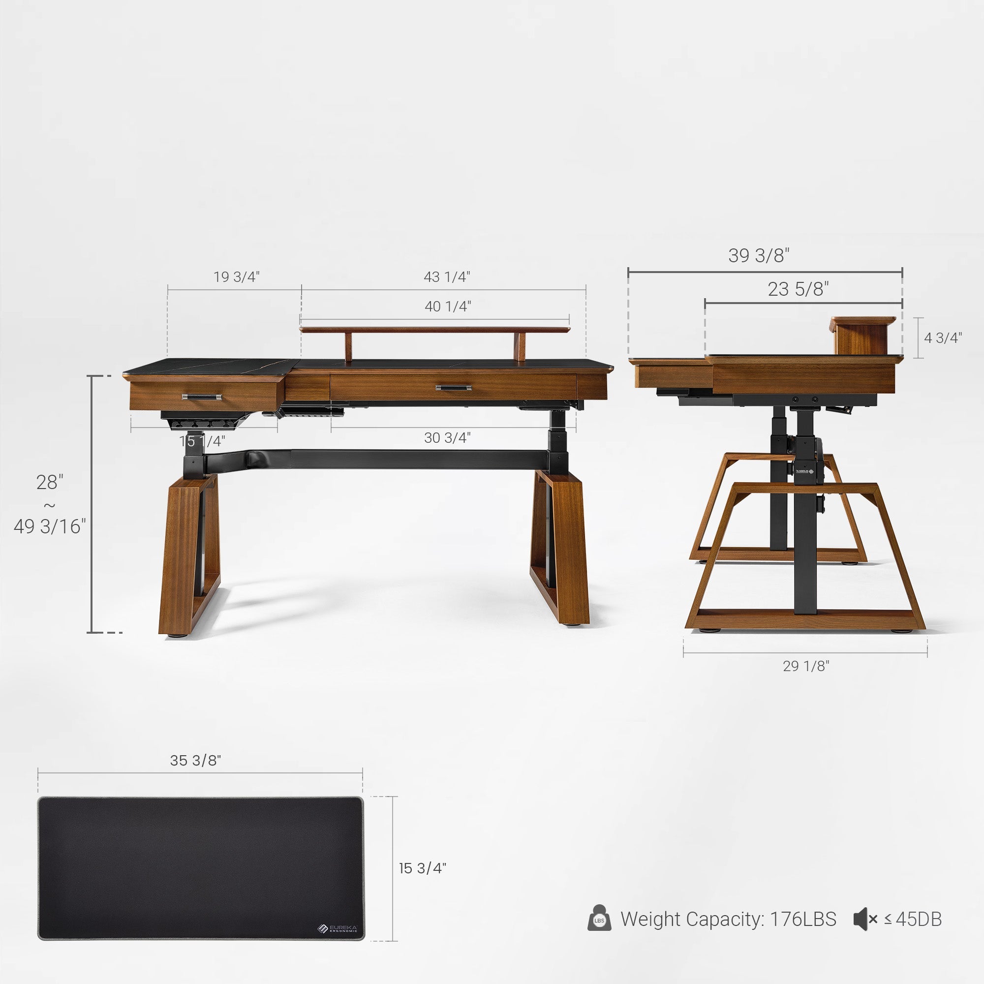 Executive Office Set: Ark Standing Desk and Premium Executive Chair