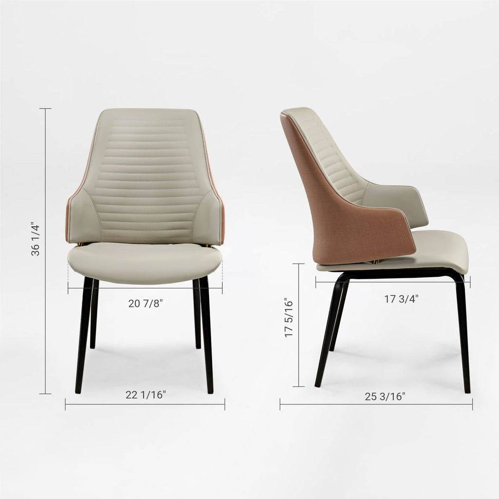 Juliet, Dining Arm Chairs Set of 2, Brown/blue