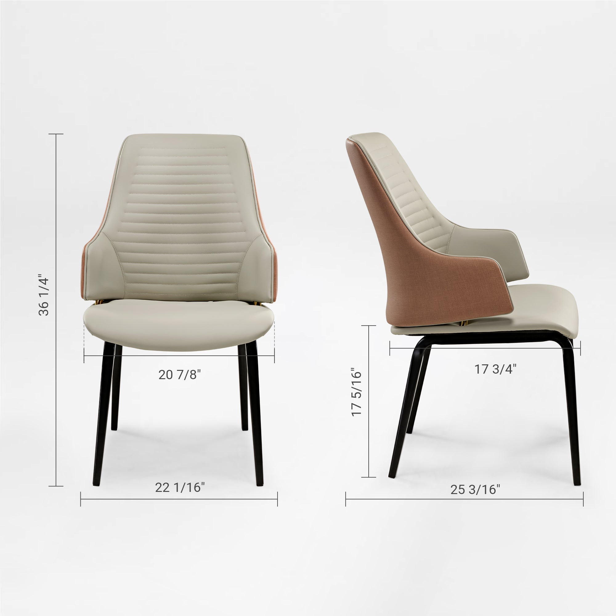 Juliet, Dining Arm Chairs Set of 2, Brown/blue