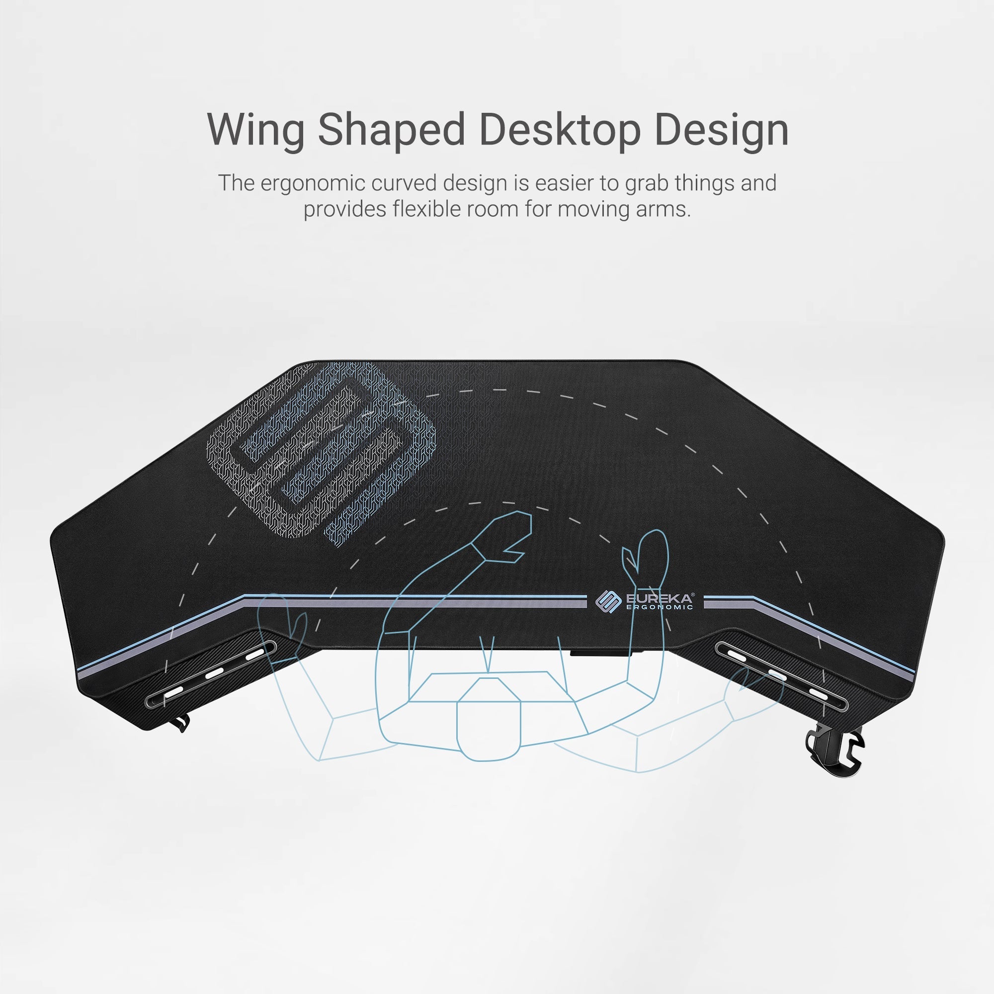 Aero Pro Wing Shaped Standing Desk (63"x23")