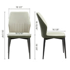 Ember, Upholstered Dining Side Chair Set of 2, Gray and Bottle Green