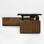 Zen Pro Series, 87"/72" Executive Standing Desk with Cabinets Set