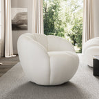 Adele, Upholstered Swivel Chair, White
