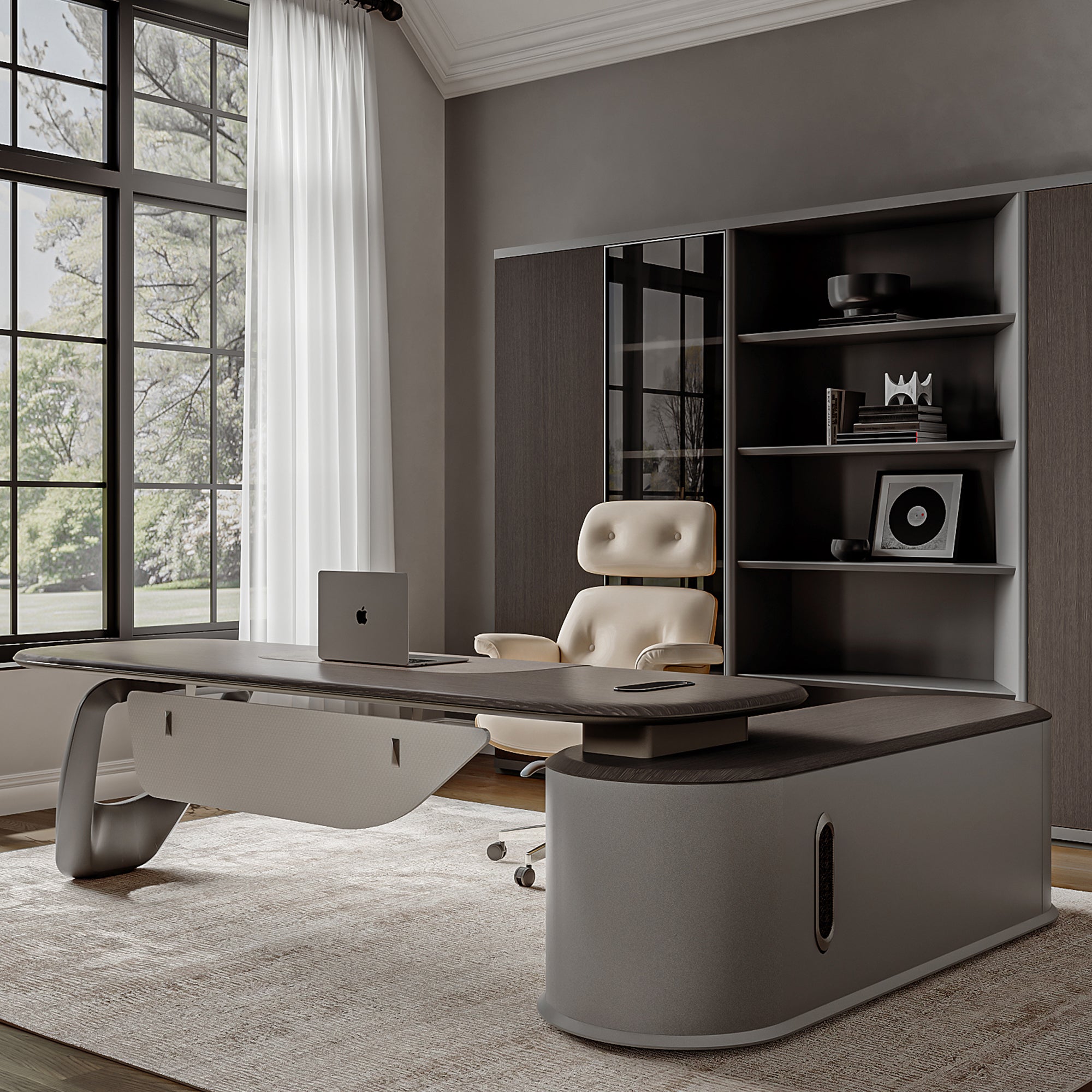 Zen Orion, Executive Desk and Bookcase