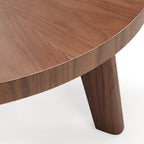 41" Irregular Round Solid Wood Walnut Coffee Table