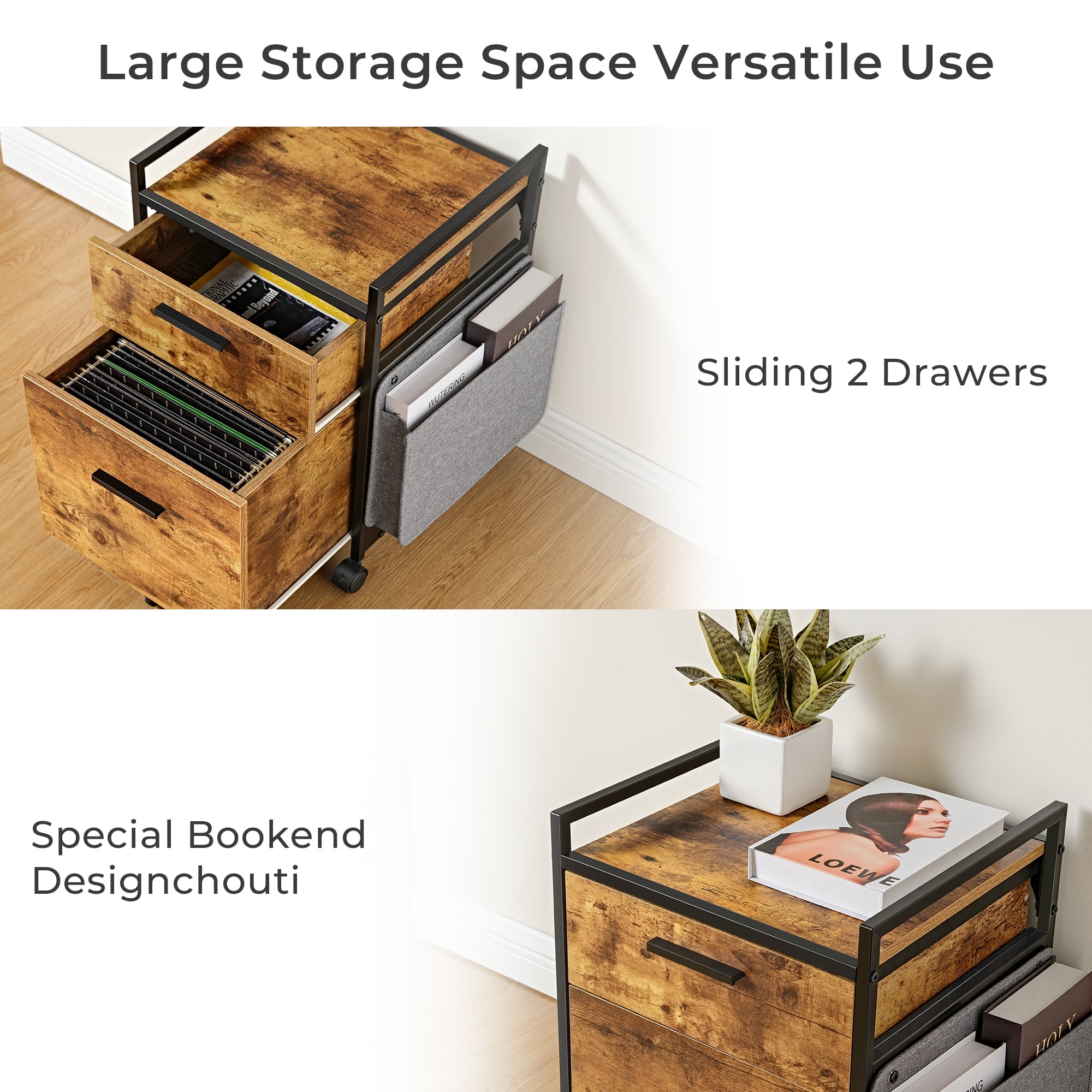 23" Rolling File Cabinet with Drawer