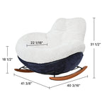 Chloe, Comfy Rocking Lounge Chair, Off White