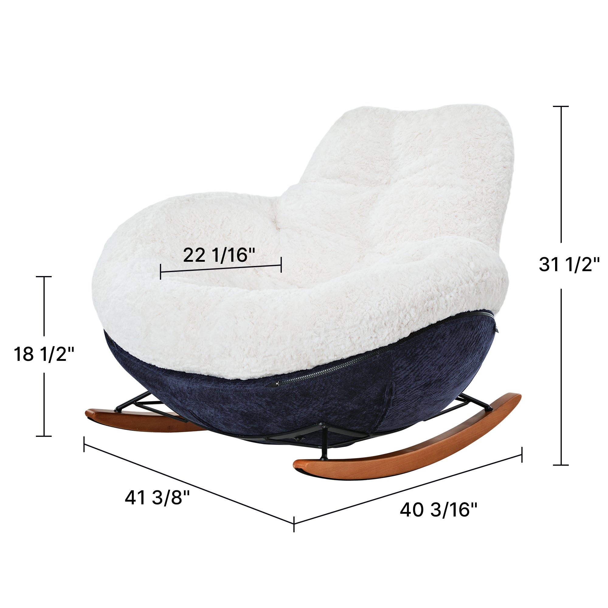 Chloe, Comfy Rocking Lounge Chair, Off White