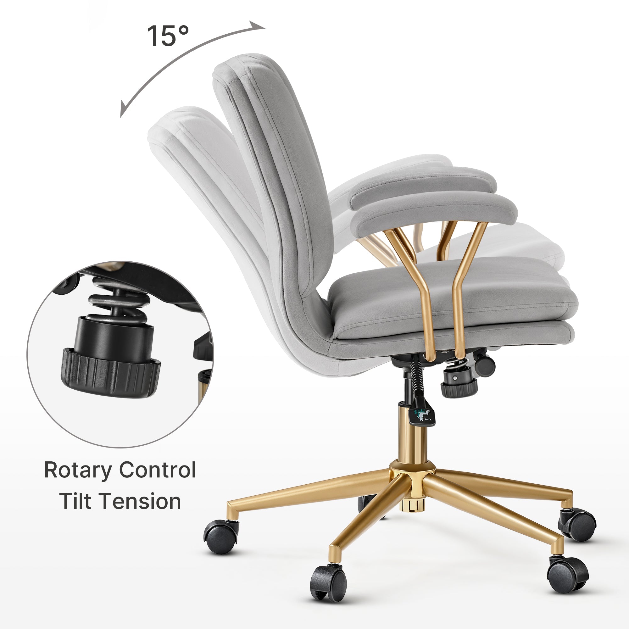 Adena Velvet Office Chair