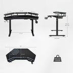 Aero Pro Wing Shaped Standing Desk (63"x23")