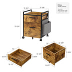 23" Rolling File Cabinet with Drawer