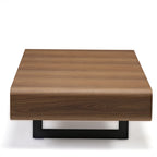 47" Walnut Rounded Rectangular Coffee Table