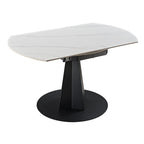 Amelia, 33"-53" Round Extending Dining Table, Black/white