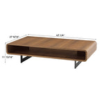 47" Walnut Rounded Rectangular Coffee Table