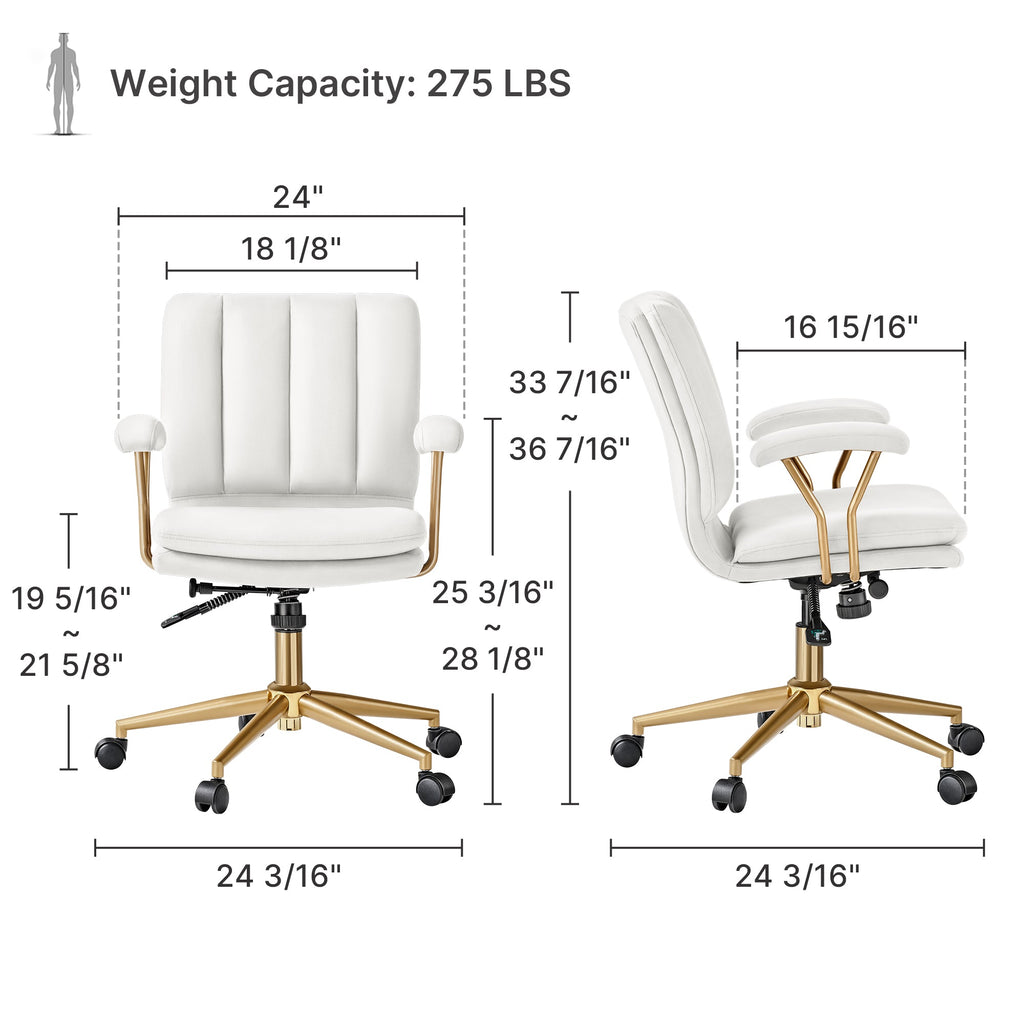 Adena Velvet Office Chair
