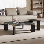 39" Prada Green Rectangle Coffee Table with Side Table Set