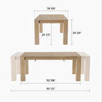 Edora Oak Extendable Dining Table (70.9" -92.5")