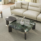 39" Prada Green Rectangle Coffee Table with Side Table Set