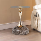 15" Round Metal Top Side Table