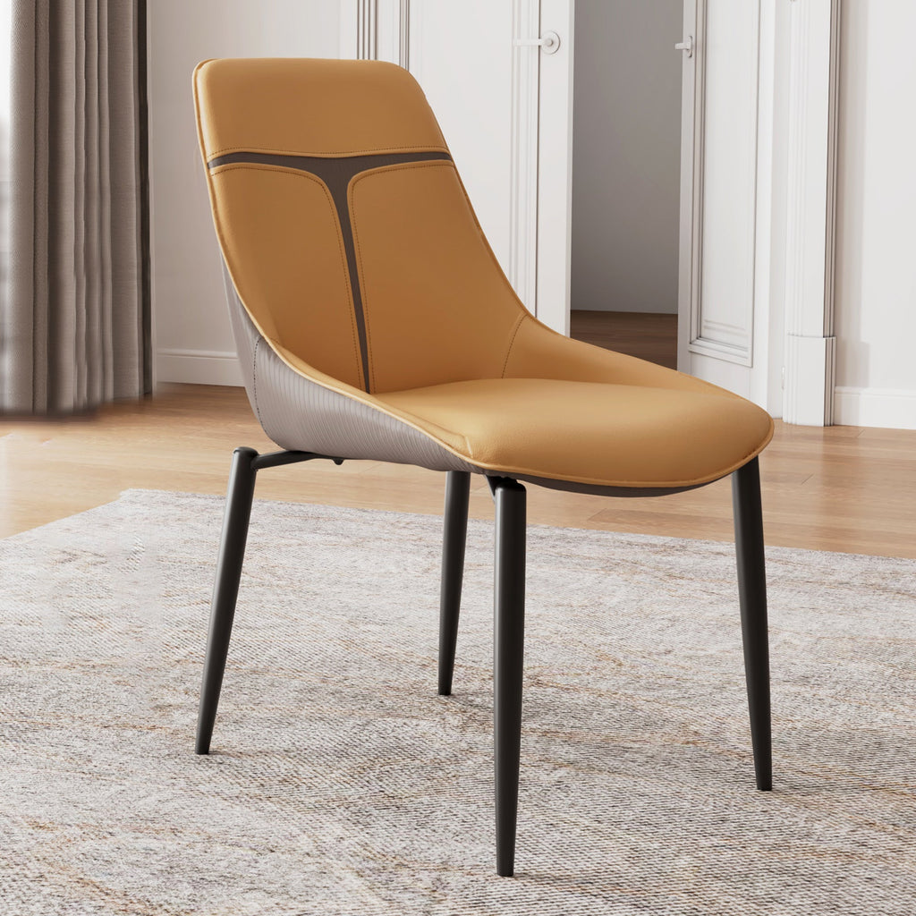 Couture, Upholstered Dining Side Chairs Set of 2, Turmeric and Gray