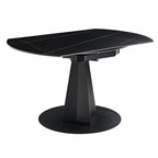 Amelia, 33"-53" Round Extending Dining Table, Black/white