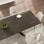 Charlotte, 90"-129" Extendable Dining Table with Sintered Stone Desktop