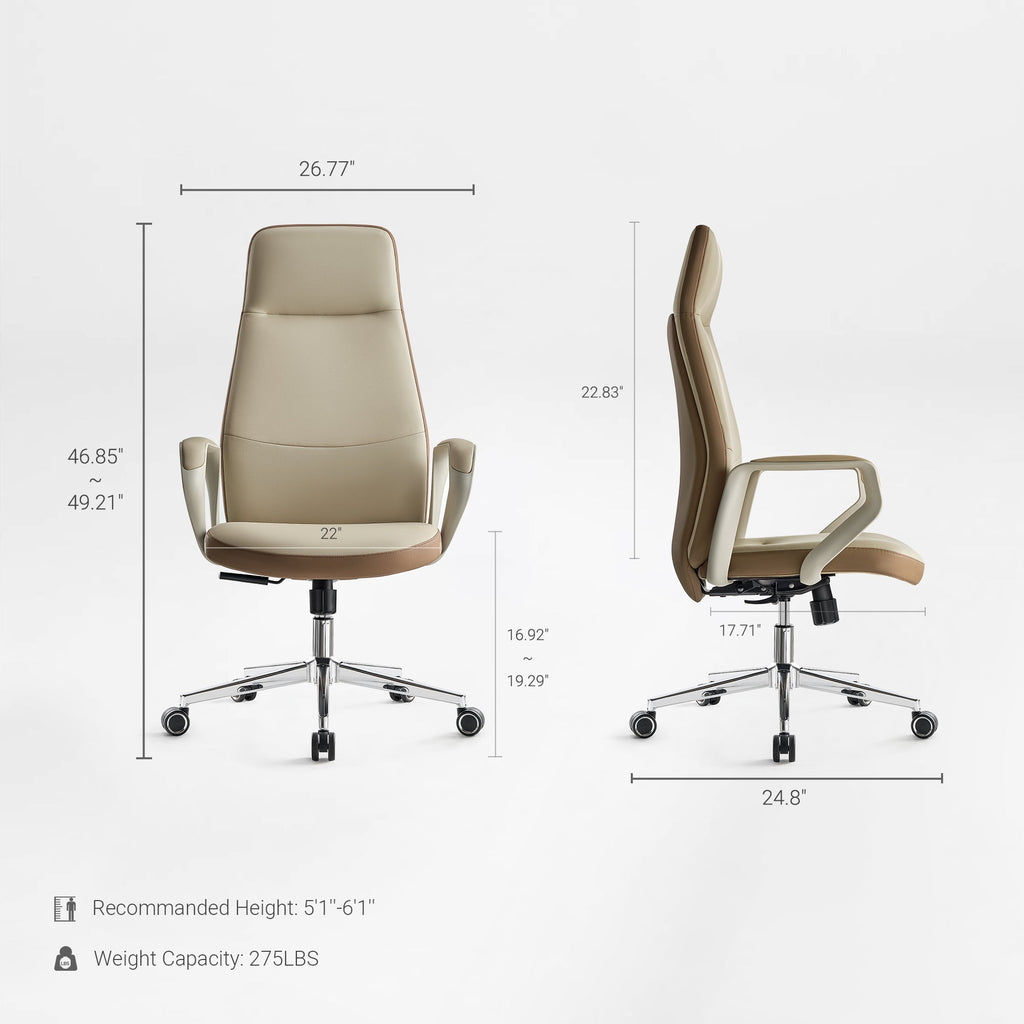 Clara, Faux Leather Executive Ergonomic Office Chair