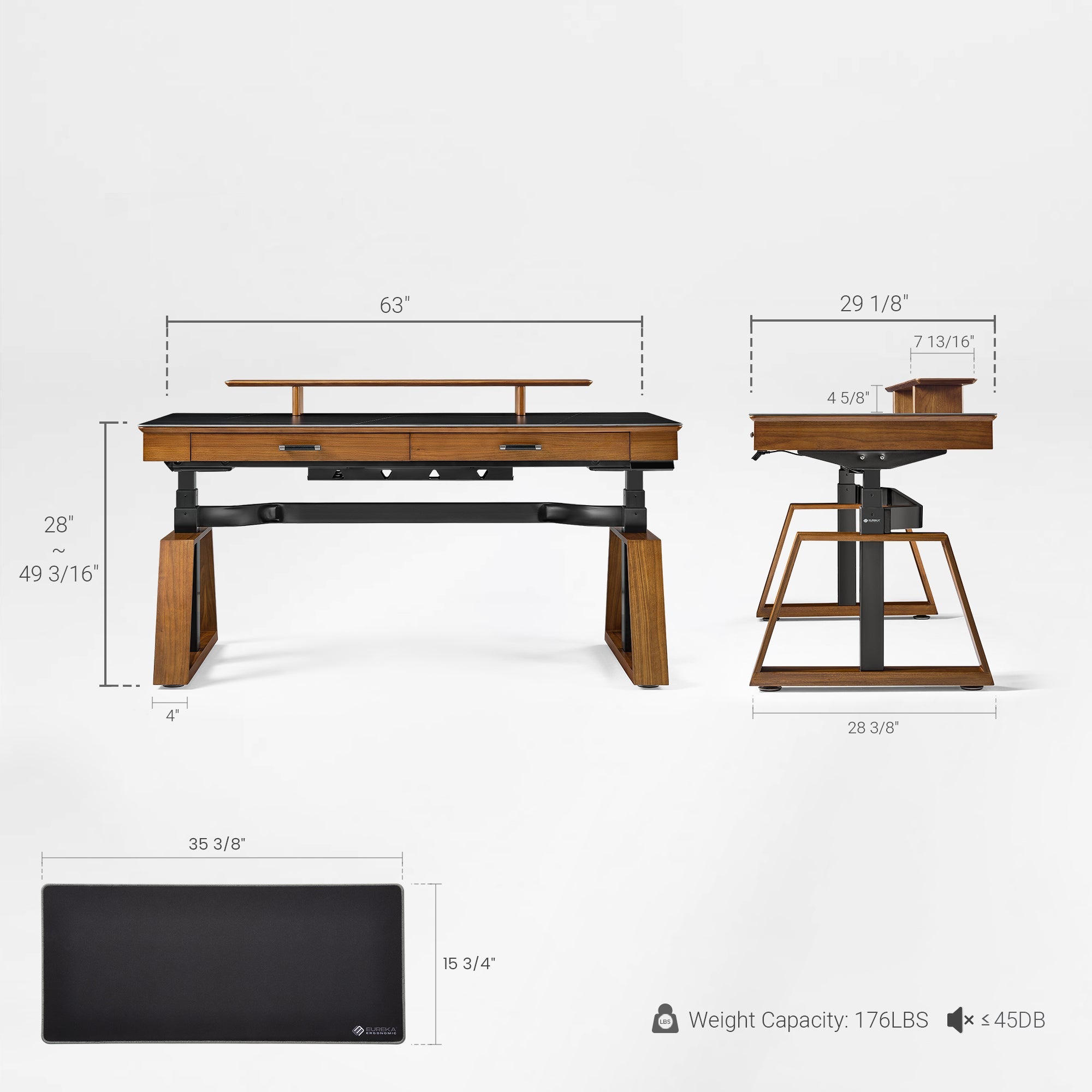 Ark Executive Standing Desk (63"x29")