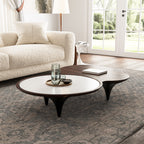 55" Modern Irregular Walnut Coffee Table