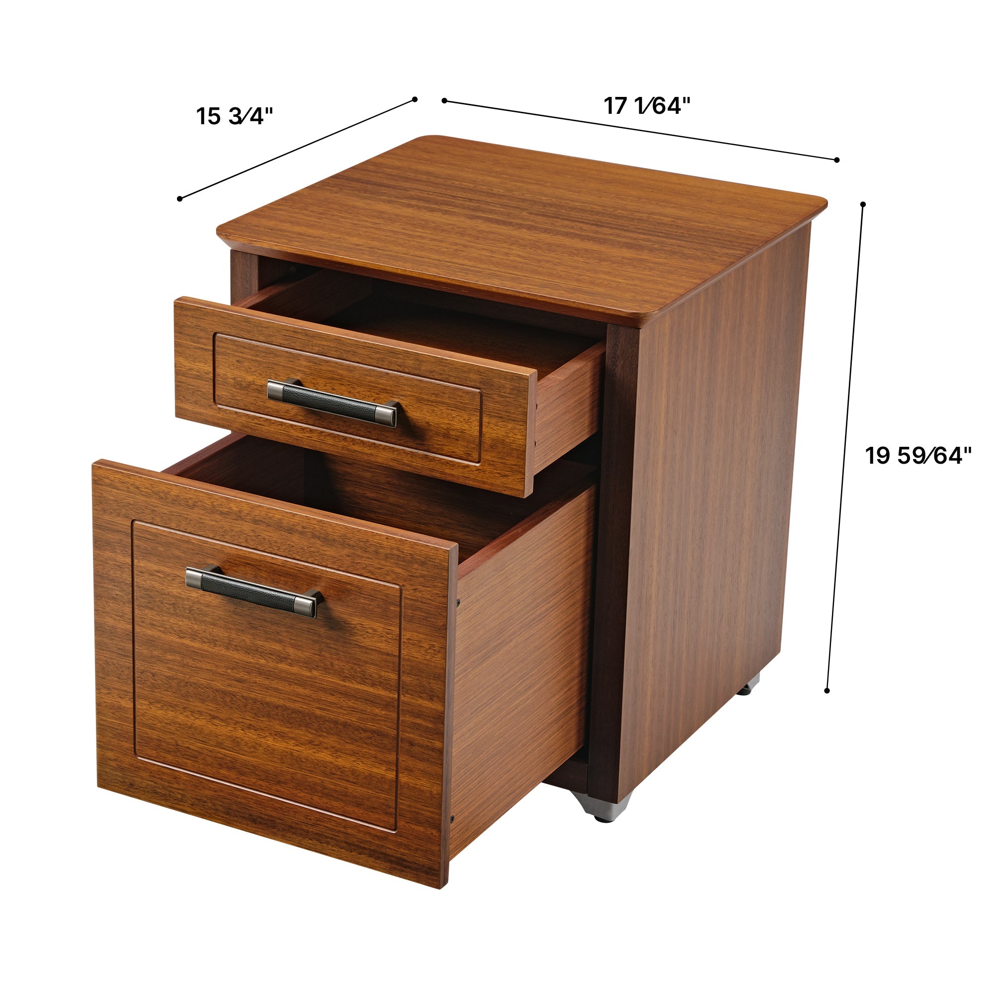 19" File Storage Cabinet, Dark Walnut