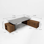 Zen Pro Series, 87"/72" Executive Standing Desk with Cabinets Set