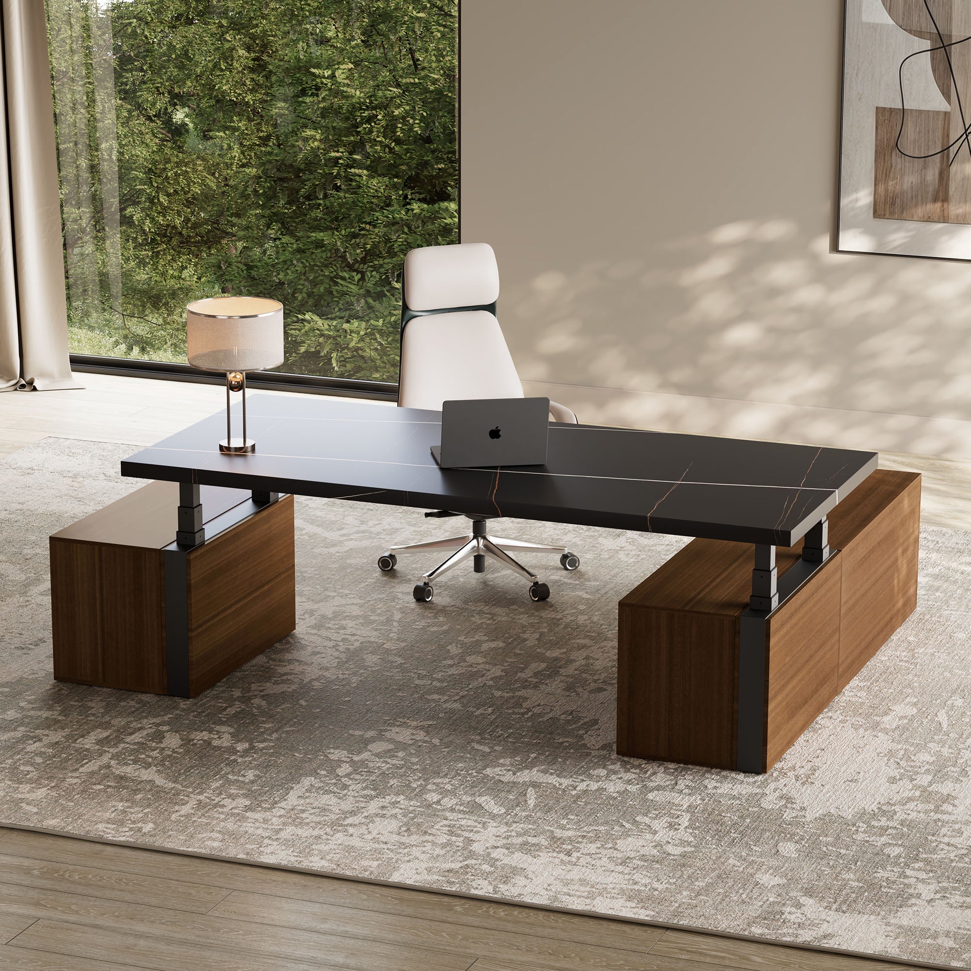 Executive Office Set:zen Pro Standing Desk and Premium Executive Chair