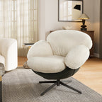 Cara, Modern Comfy Swivel Lounge Chair, White