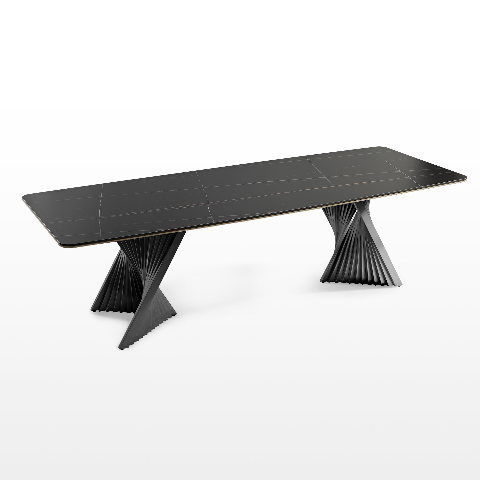 Oasis, 105.5" Dining Table with Sintered Stone, Black