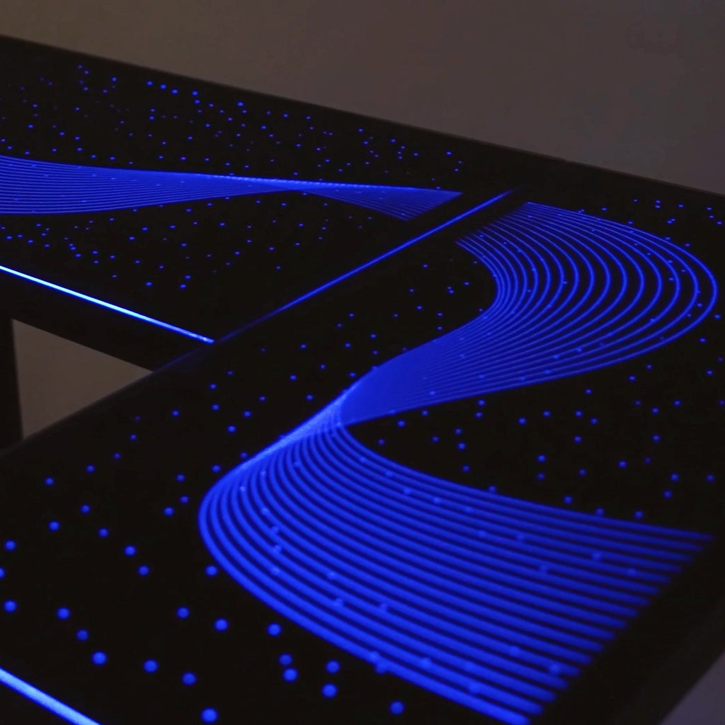 GTG - L60, L-Shaped Glass LED Gaming Desk (60"x40")