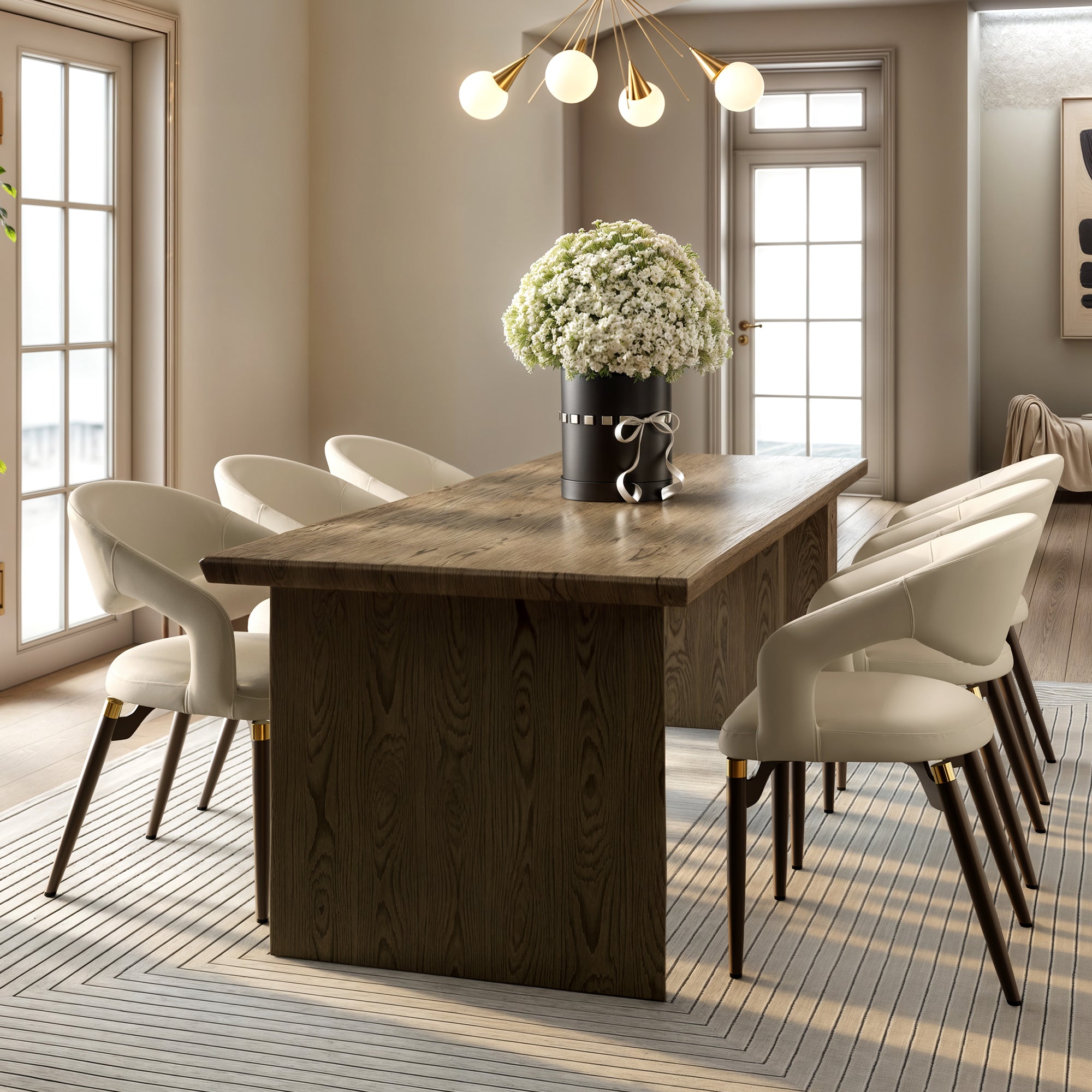 Chantilly Leather Dining Chairs, Set of 2