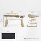 Ark Pro L-Shaped Standing Desk (sintered Stone, 63"x23")