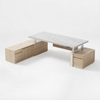 Zen Pro Series, 87"/72" Executive Standing Desk with Cabinets Set