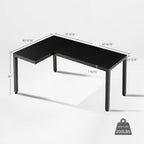 GTG - L60, L-Shaped Glass LED Gaming Desk (60"x40")