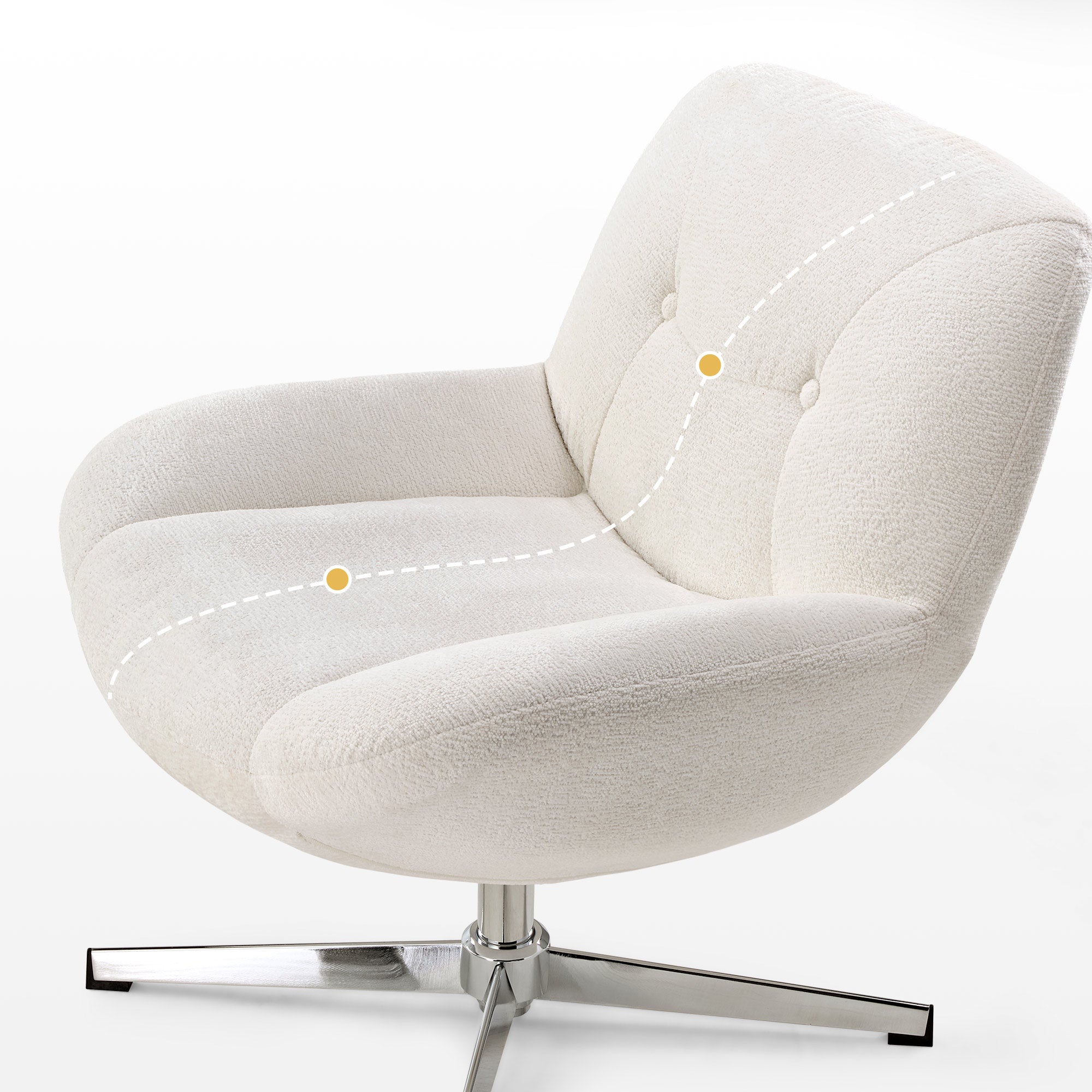 Henry, Chenille Swivel Lounge Chair