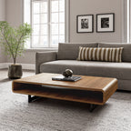 47" Walnut Rounded Rectangular Coffee Table