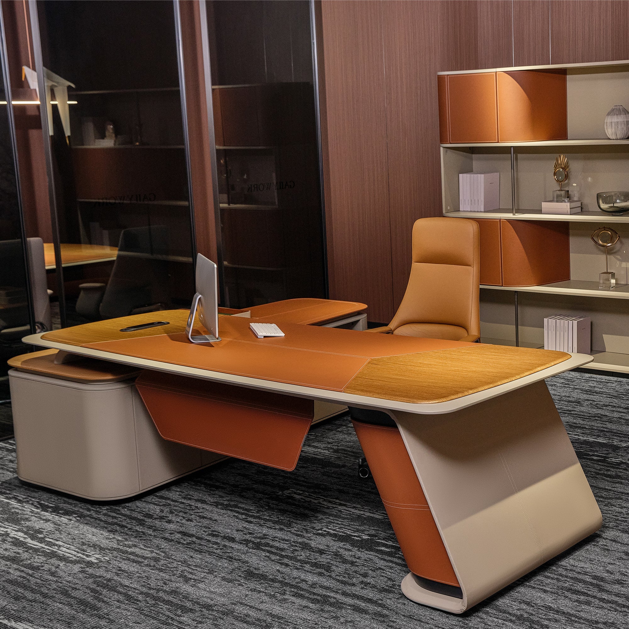 Zen Altair, Executive Desk and Bookcase