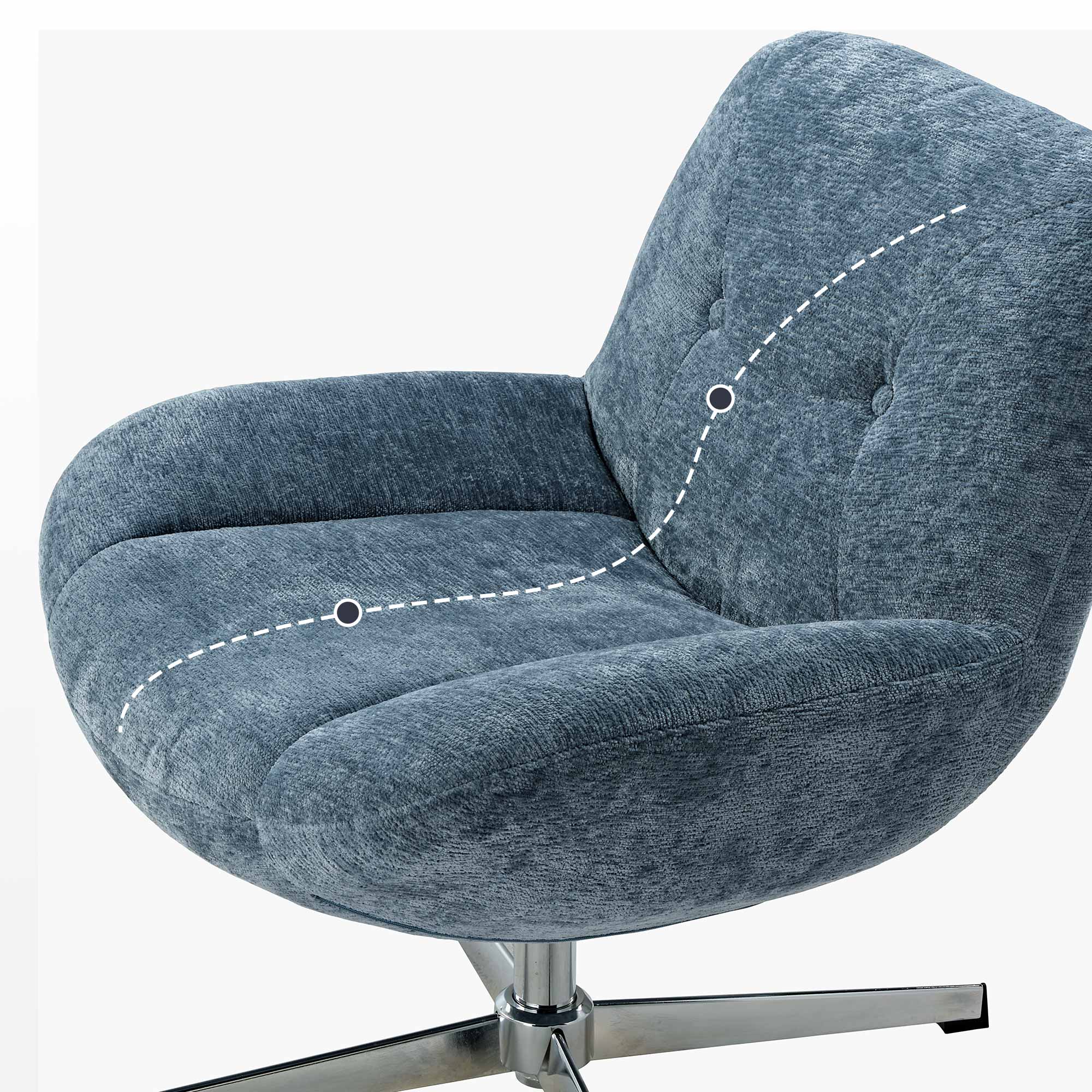 Henry, Chenille Swivel Lounge Chair
