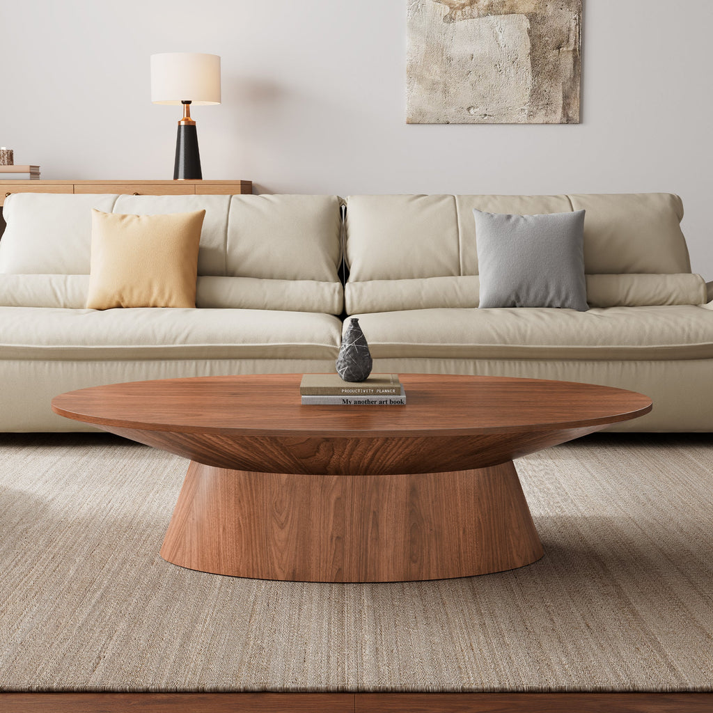51 Walnut Oval Coffee Table